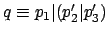 $ q \equiv p_1\vert(p_2'\vert p_3')$